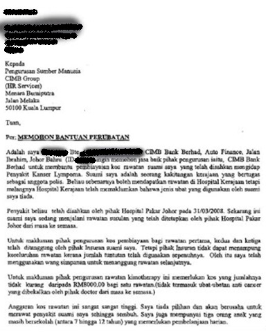 Contoh Surat Rasmi Mohon Tuntutan Insurans - Hontoh